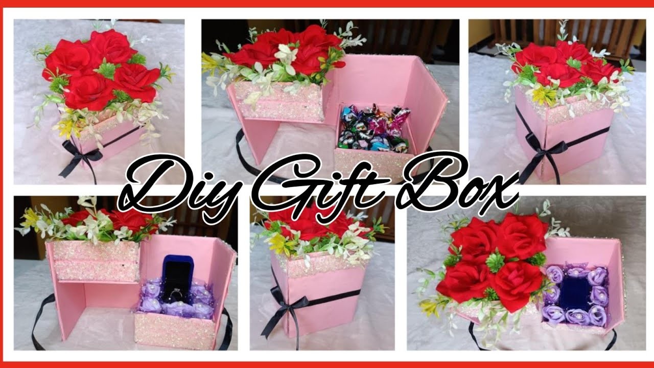 DIY || how to make gift box using cardboard || gift box tutorial || surprise gift box hamper