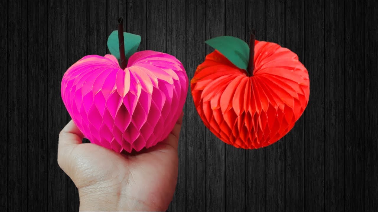 DIY Paper Apple ???? | 3D Paper Apple | Paper Craft for school | Easy kids craft ideas |