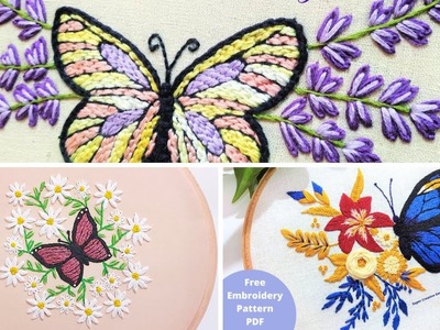 Easy Beautiful Floral Butterfly Embroidery Designs????Super Creative Hand Embroidery Compilation Latest