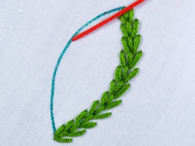 Easy Leaf Stitch Design Hand Embroidery Tutorial For Beginners, Leaves Stitch Design