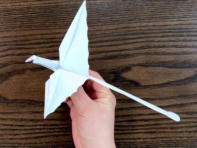EASY ORIGAMI: How to fold a paper dinosaur airplane!