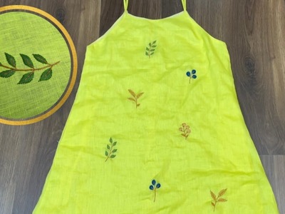 Embroidery scattered leaves | Dress embroidery | Hand Embroidery