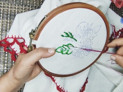 Extraordinary Hand Embroidery Flower stitch Exceptional All over hand Embroidery