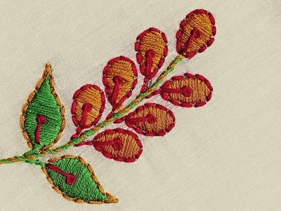 Hand Embroidery : Easy Design. Satin Stitch , Back Stitch