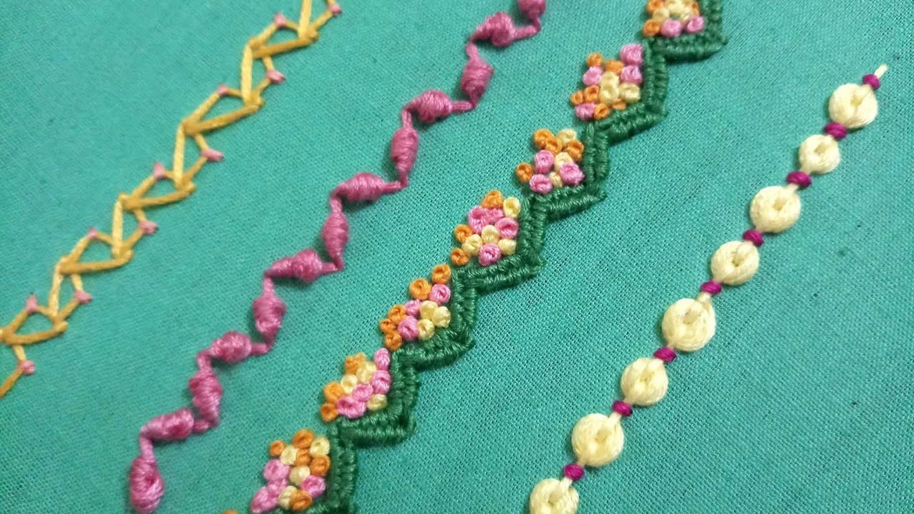 Hand Embroidery, small border patterns, Part 2