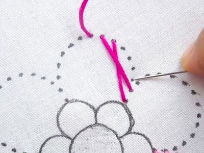 Hand Embroidery. Very Unique Flower Embroidery Design. Flower Hand Embroidery Stitch