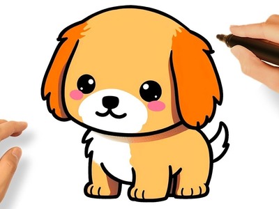 HOW TO DRAW A PUPPY DOG KAWAII EASY ????