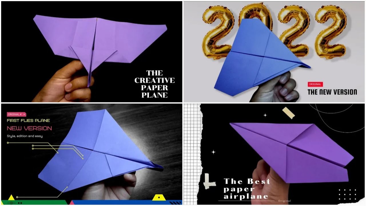 How to fold 4 paper airplanes that can fly far | paper aircraft carrier
