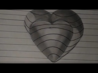 How To Make 3D Heart Painting With Pencile On Paper  step by step In Simplest Way.Pak Art