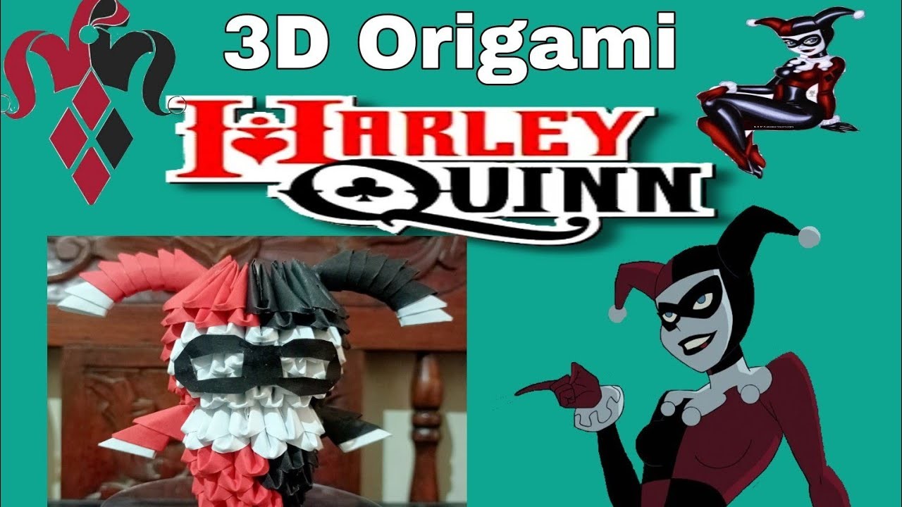 How to make 3D Origami Harley Quinn l Tutorials & step by step