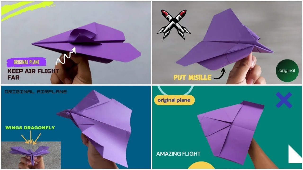 How to make 4 different paper airplane new education | instructional learning