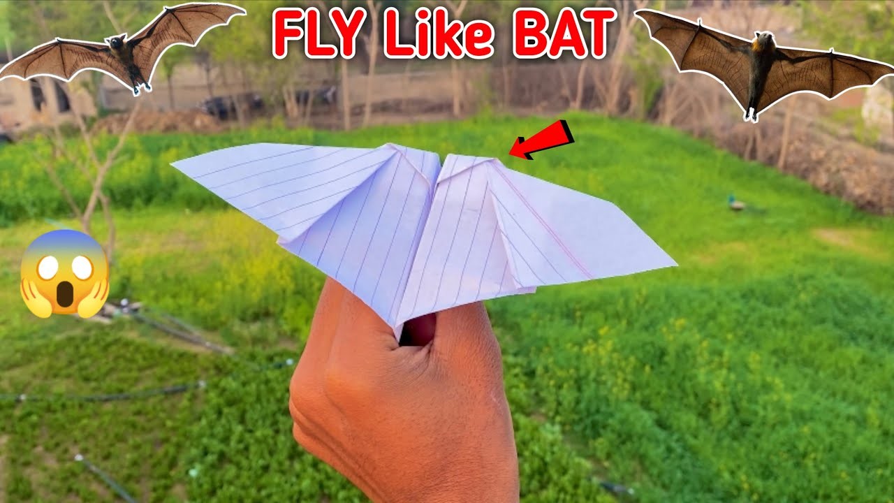 How to make a paper plane fly like a bat | flying paper plane like bat | Notebook paper flying bat