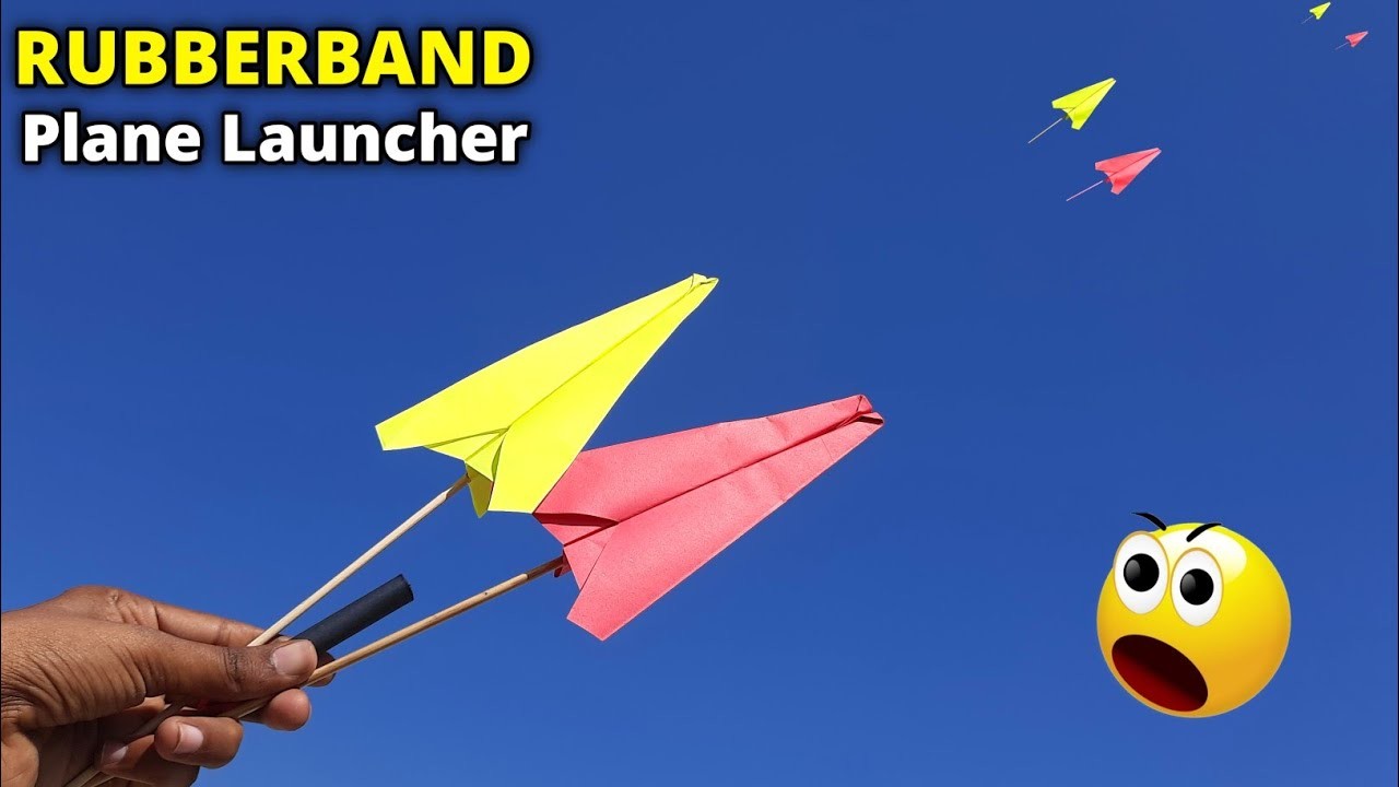 How to make a paper plane launcher | easiest plane launcher | Rubber band paper plane