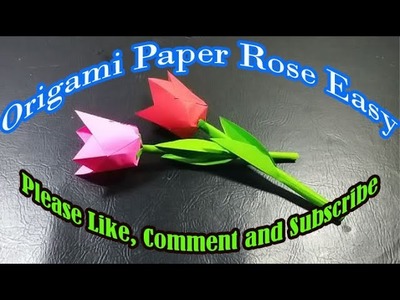 How To Make Origami Paper Rose Easy - Step by Step Tutorial - Afta Craft