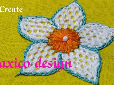 Latest hand embroidery #woolen embroidery flower #beautiful design flower