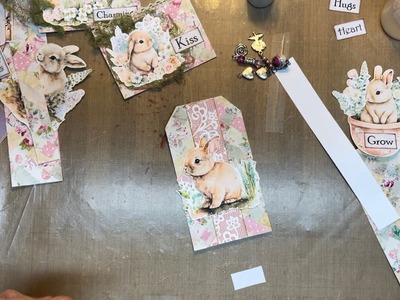 Let’s Make It Monday!  Precious Spring Bunny Pockets and Tags from the Basketweave Master Board