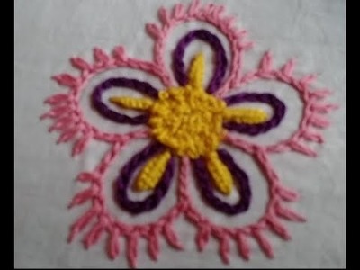 New And Very Easy Hand Embroidery Design Of A Flower Fantasy Needle Work Tuorial|Handicraft House.