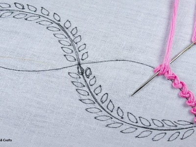 New Hand Embroidery with decorative Scroll stitch amazing design easy tutorial for beginners