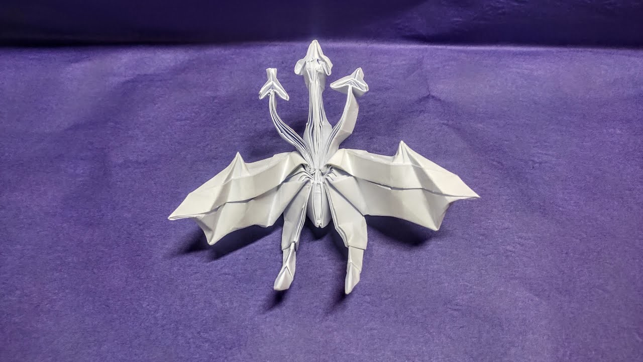 Origami King Ghidorah Step By Step | How To Make An Origami King Ghidorah | Origami Tutorial