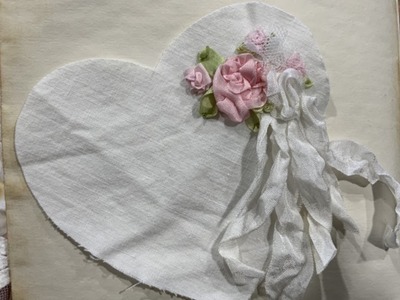 Part 2 - Embroidery tutorial - creating this big silk ribbon rose and completing this cute heart!
