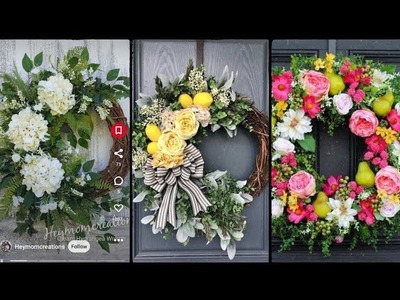 Spring wreath for front door 2023 latest trendy fresh collection