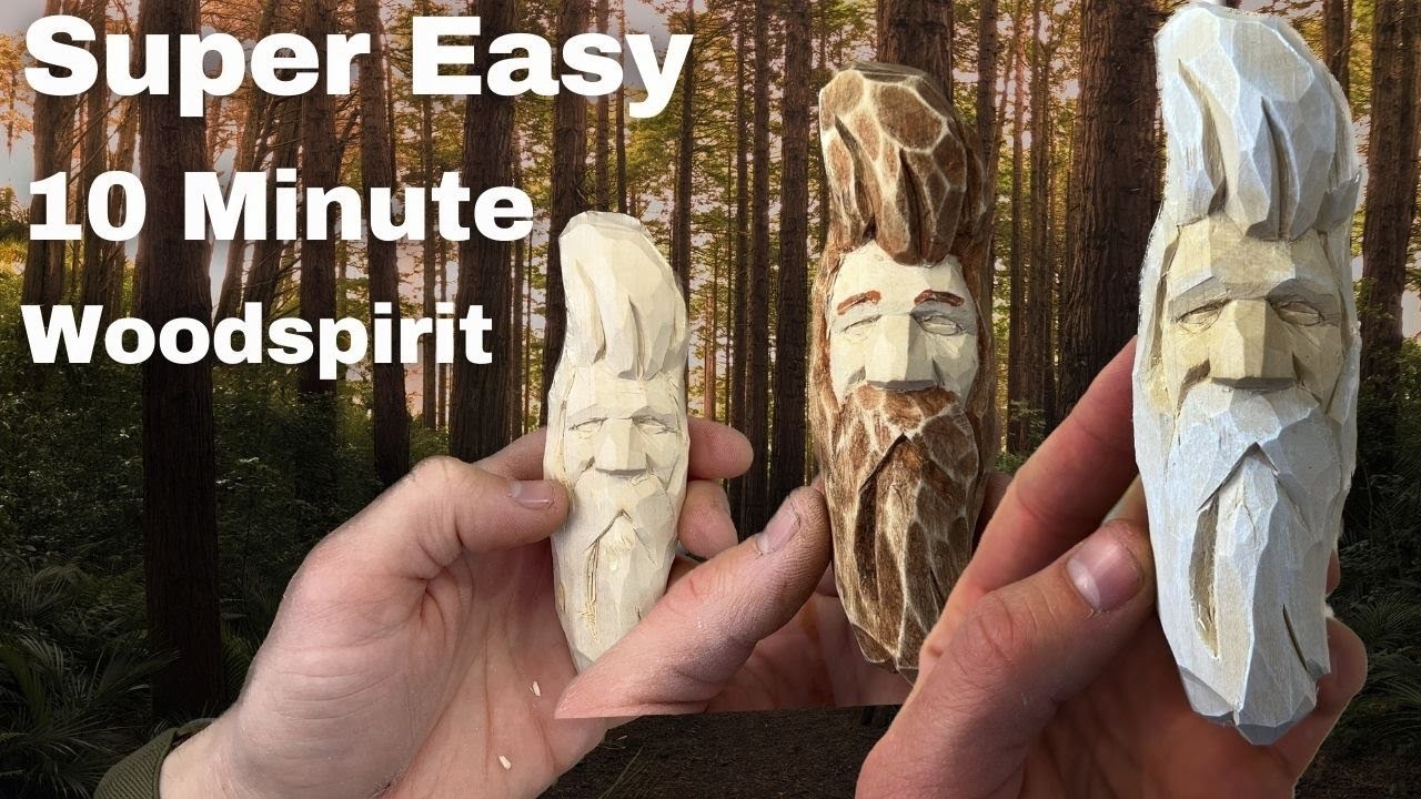 Super Easy Beginner 10-Minute Woodspirit Woodcarving