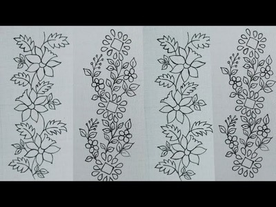 Top beautiful hand embroidery borderline designs - Floral border embroidery designs