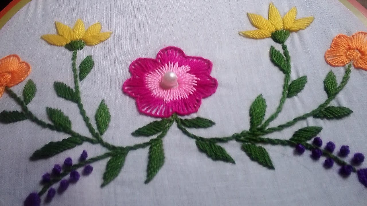 Very easy hand embroidery tutorial stitch for dress ideas. 
