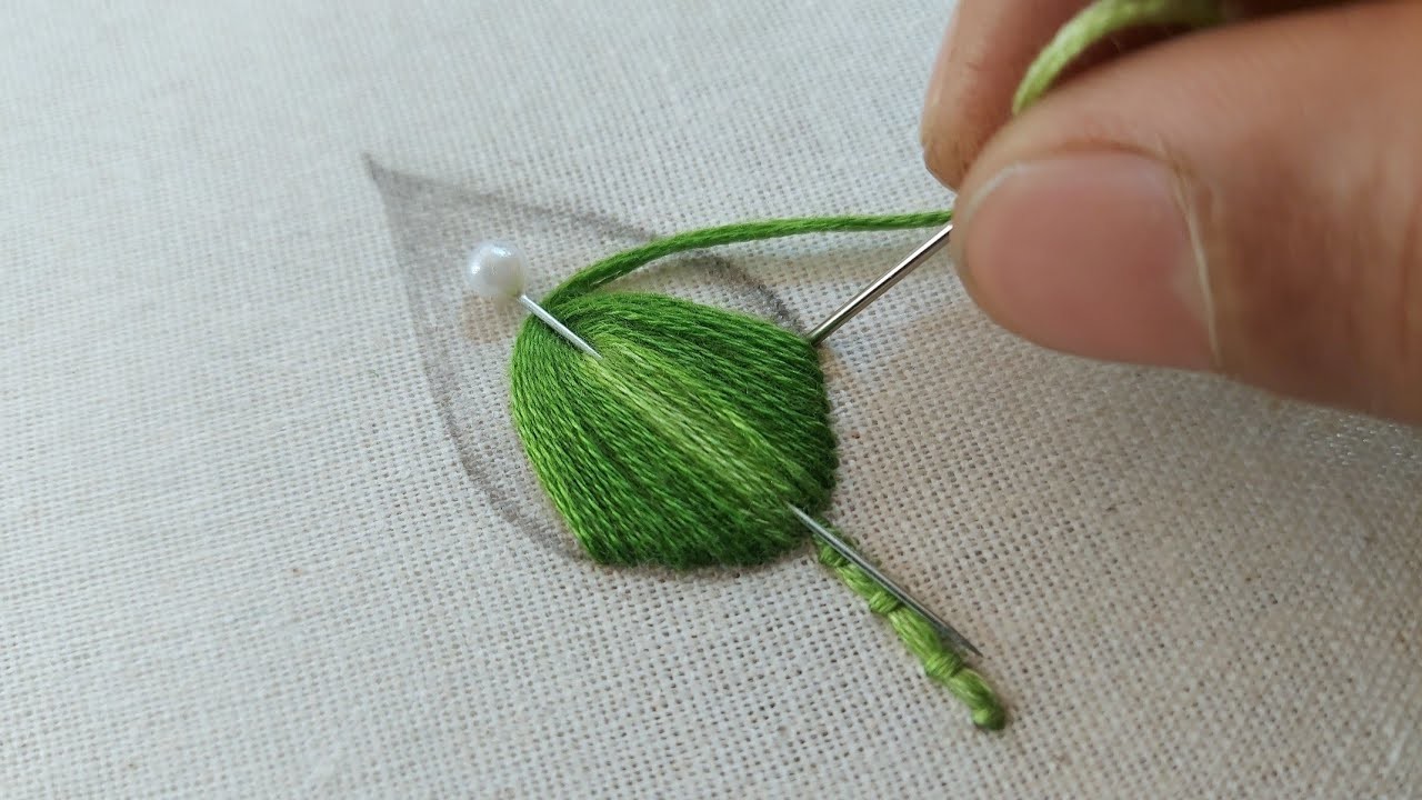 Very pretty leaf design|hand embroidery|embroidery