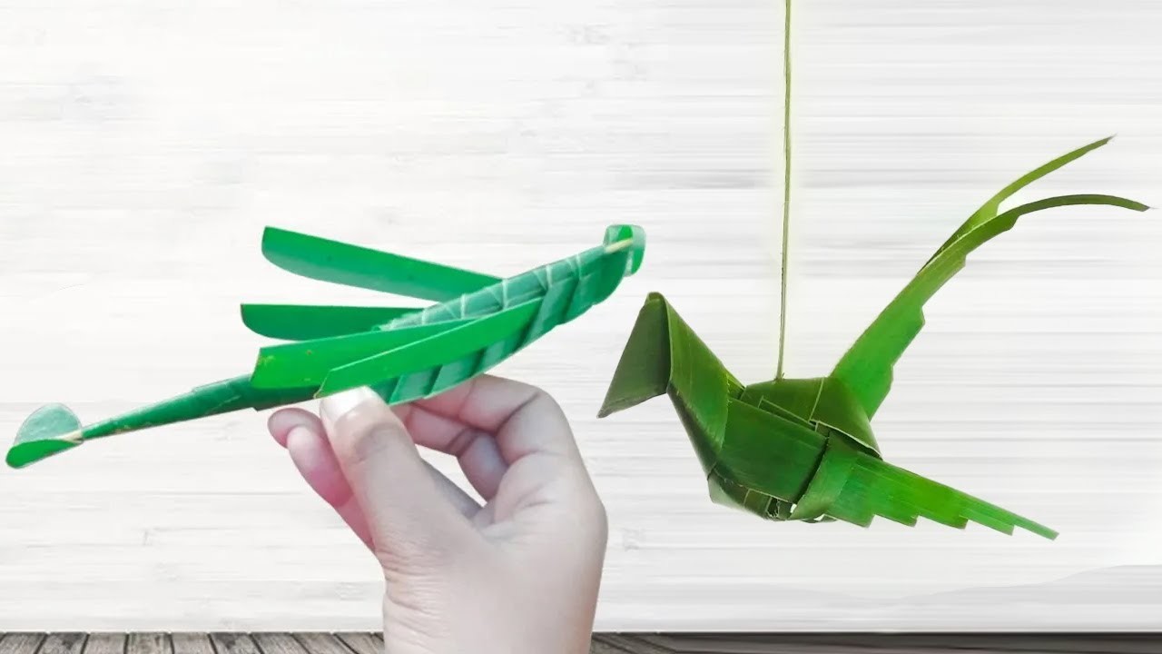 2 Excellent idea - Coconut leaves Leaf Bird Shrimp (Insect) Waste Material Craft ideas