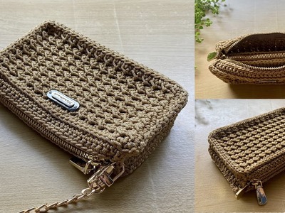 3 in 1 Crochet EASY Phone Bag Tutorial | Crochet Coins Purse with Zipper ???? Step By Step ????