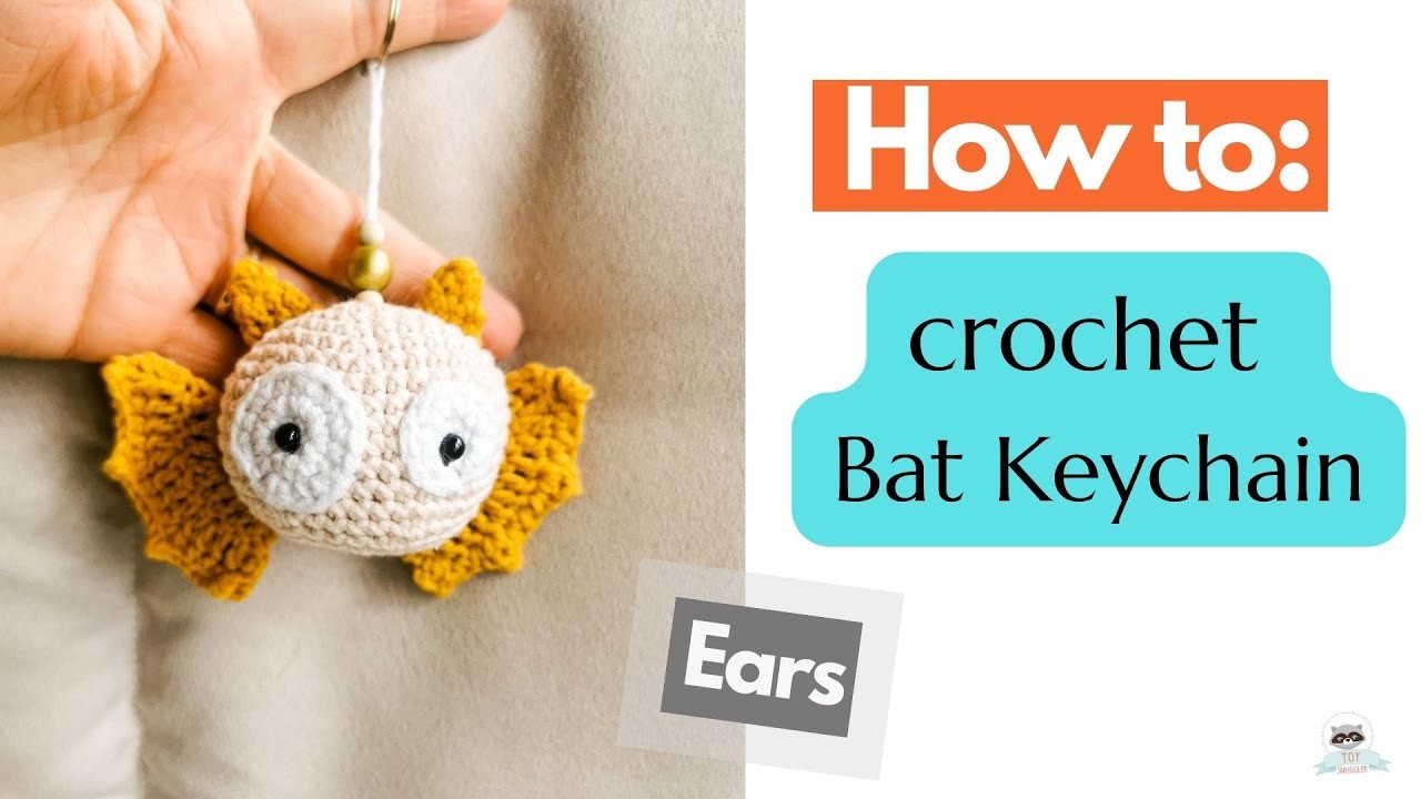 5. Bat Keychain - Ears. Crochet amigurumi pattern to a bat toy. FREE pattern. Halloween project