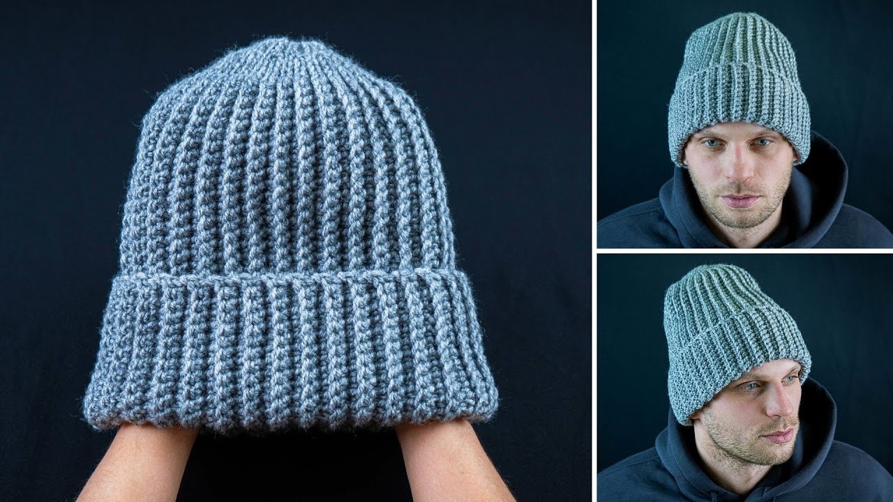 A simple crochet men’s hat - a tutorial for beginners!