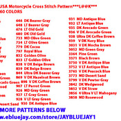 BORN IN THE USA Motorcycle Cross Stitch Pattern***LOOK***Buyers Can Download Your Pattern As Soon As They Complete The Purchase