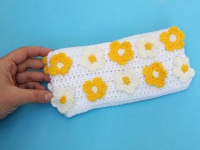 Crochet Beautiful Pouch.Clutch. Mobile Cover. Phone case.Handmade Clutch