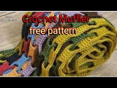 Crochet colorful muffler pattern | crochet multicolor scarf pattern | colorful sofa cover #muffler