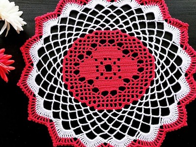 Crochet Doily | Step by Step Instructions  #tablemat #tablecover  #thalposh #crochetworldcreations