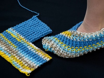 Crochet slippers with a simple pattern - it’s worked easily and quickly!