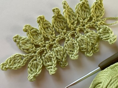 Easy crochet leaf branch tutorial | how to crochet leaf vines  #howtocrochet