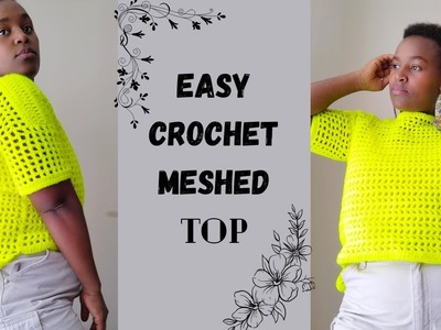 EASY crochet top down | meshed top down sweater tutorial