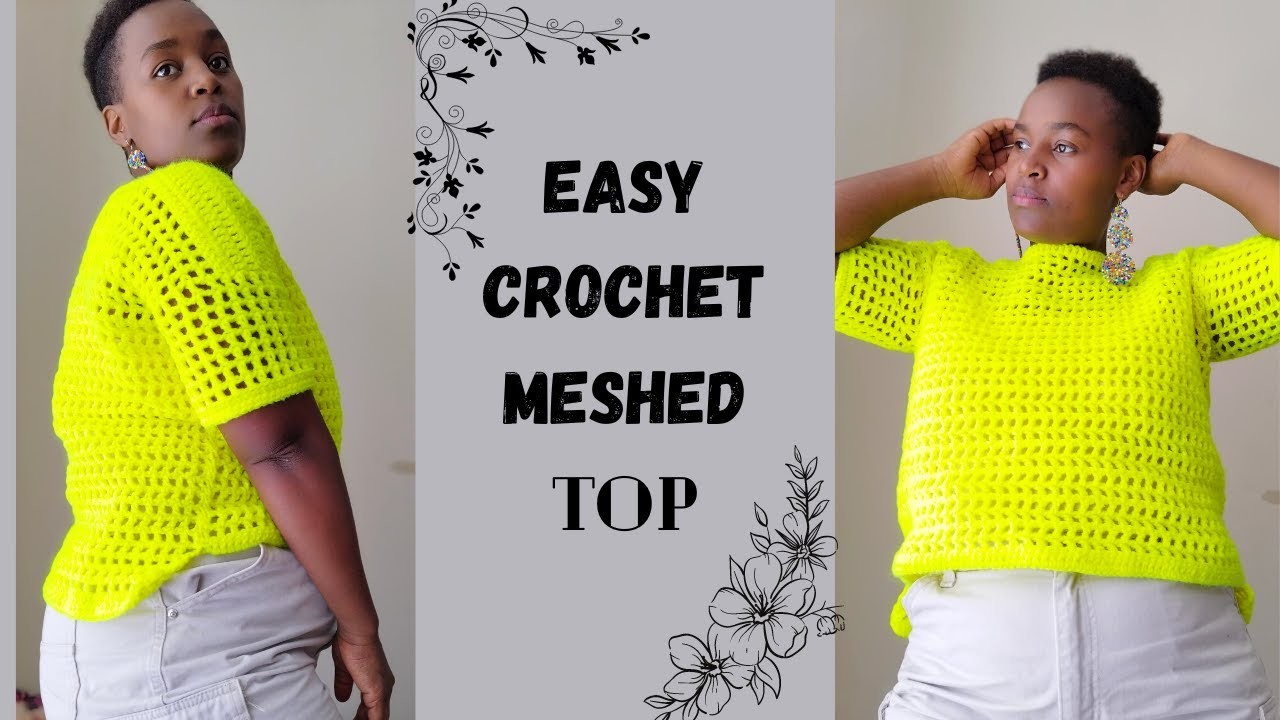 EASY crochet top down | meshed top down sweater tutorial