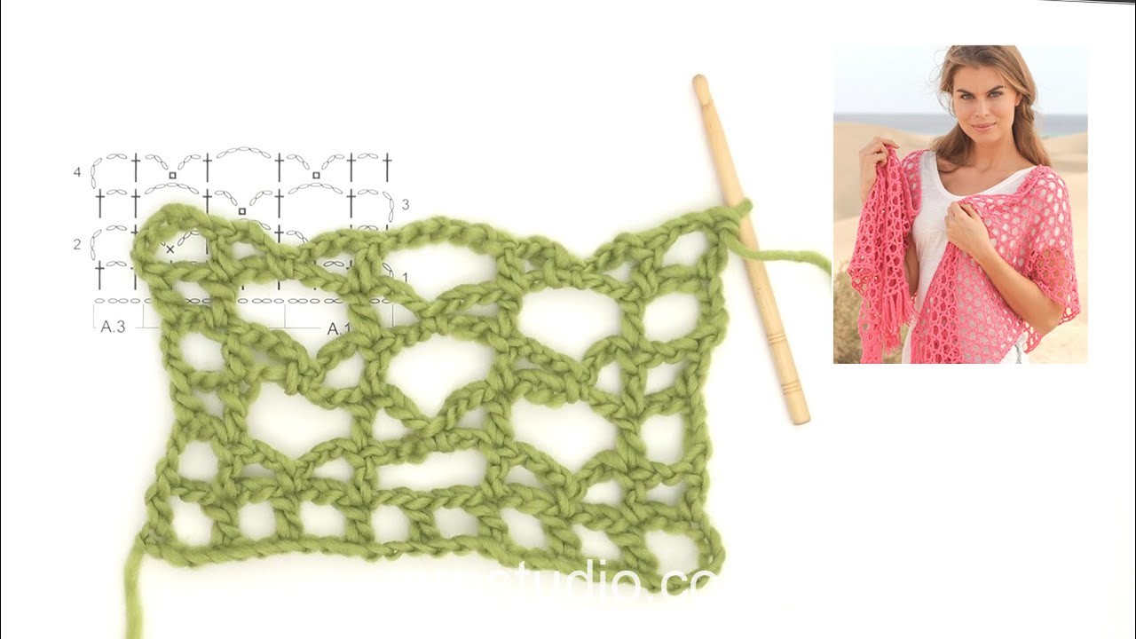 How to crochet A.1, A.2 and A.3 in DROPS 154-11