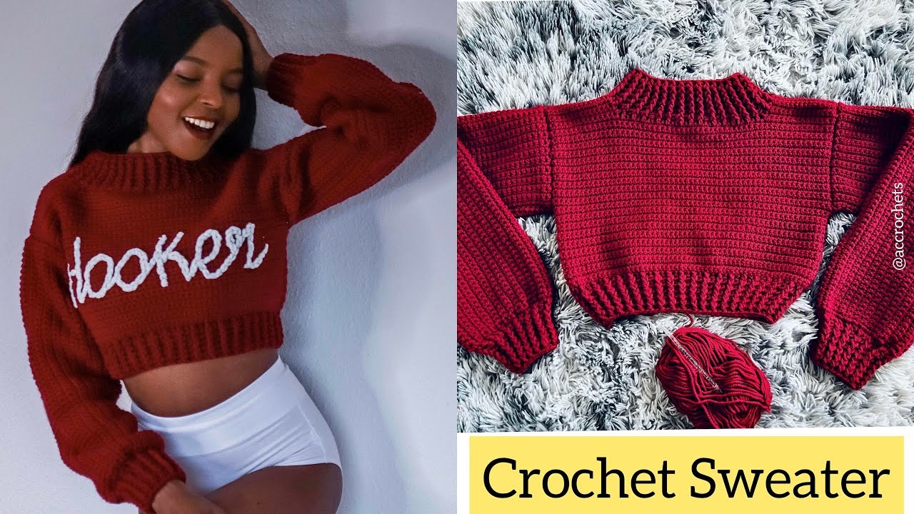 How To Crochet A Sweater With Letters. Surface Slip Stitch Embroidery Sweater