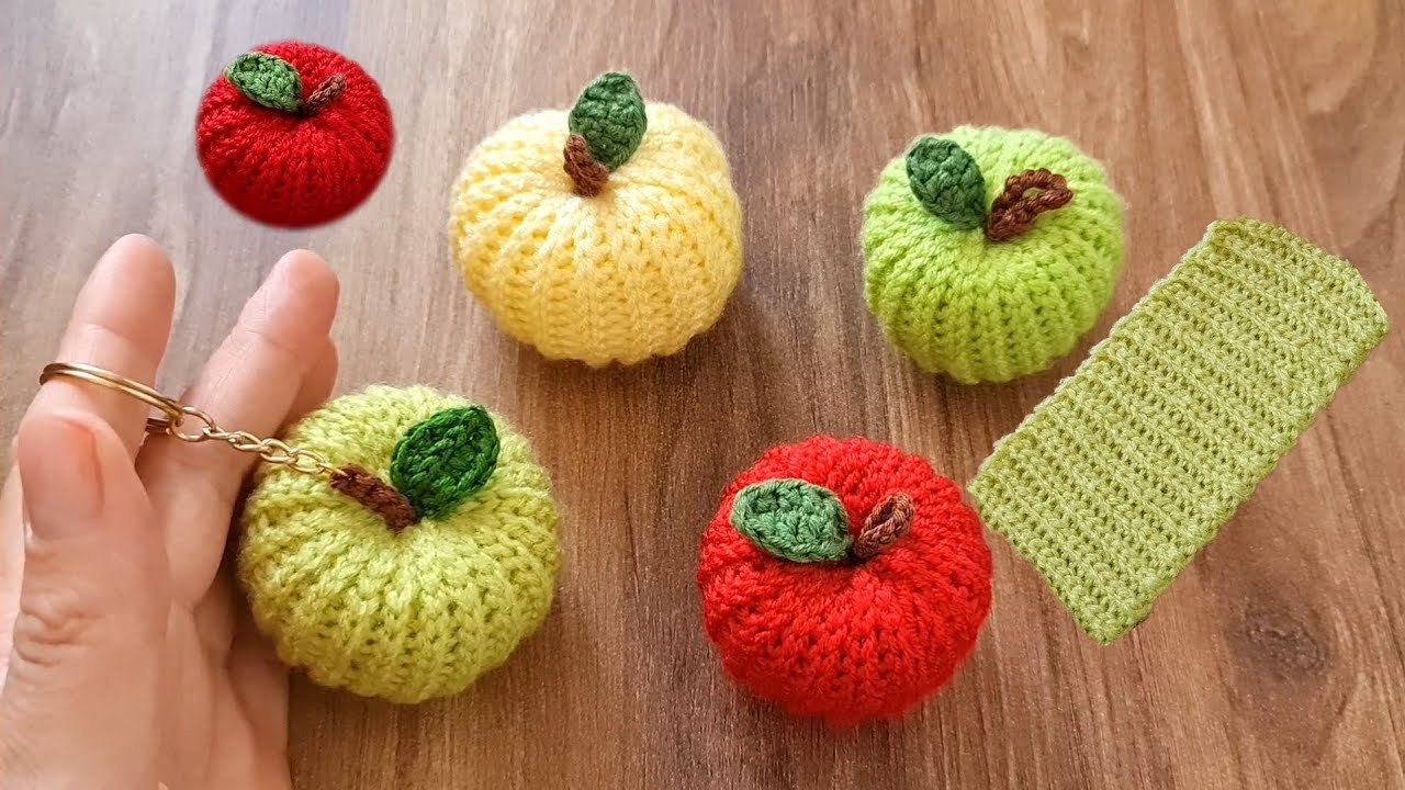 Making the Easiest Crochet Amigurumi Apple Keychain You've Ever Seen