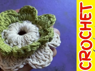 Pretty flower ???? easy crochet (how to: crochet for beginners)