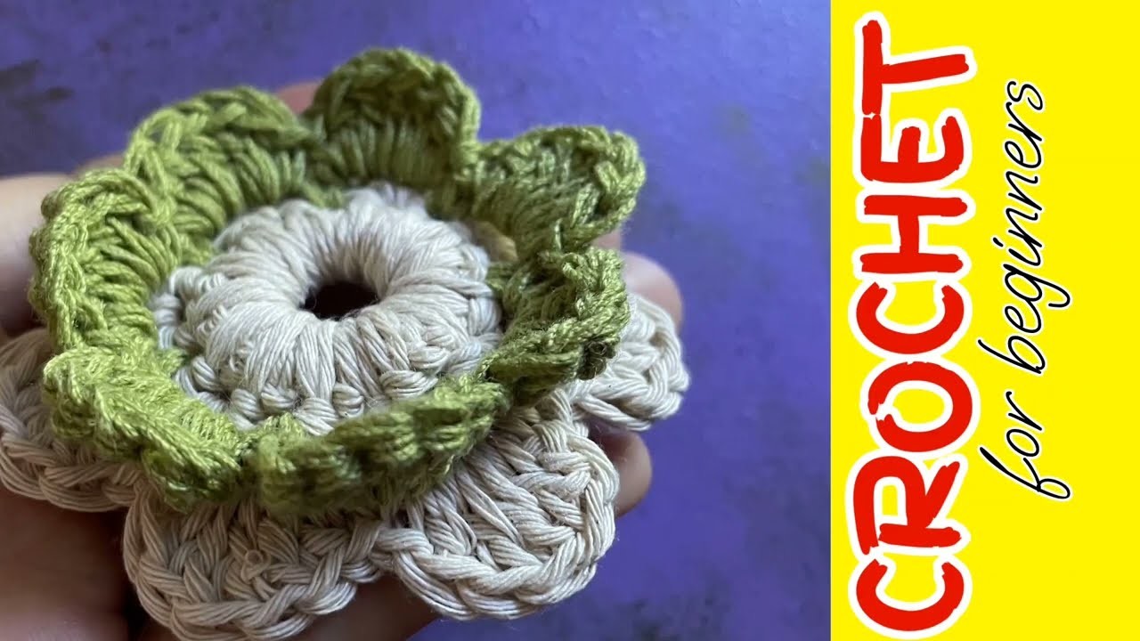 Pretty flower ???? easy crochet (how to: crochet for beginners)