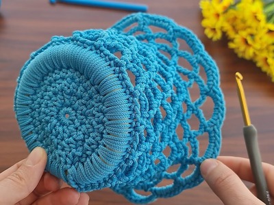 SUPER BEAUTIFUL ???? MUY BONİTO Super easy very useful crochet decorative basket making.Çok güzel sepet