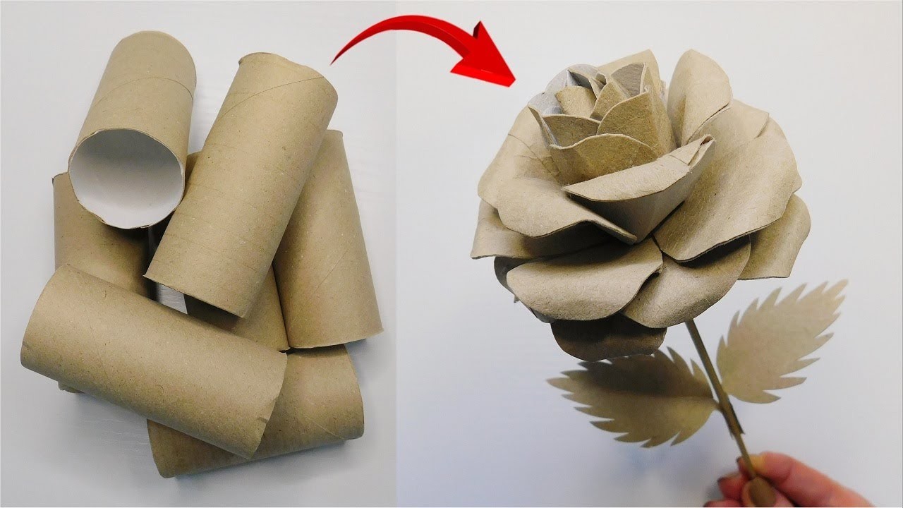 Super Easy Rose From Toilet Paper Rolls. DIY Handmade Crafts. Home Decor Ideas