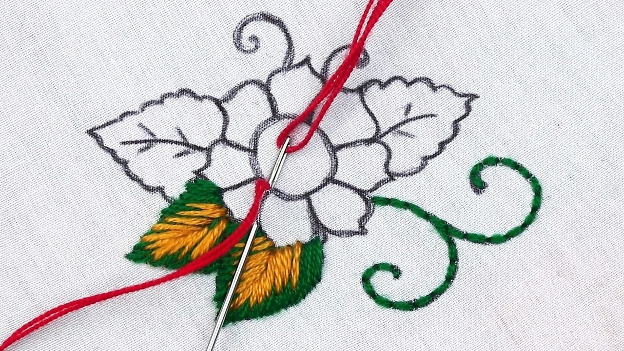 Very impressive colorful simple Stitch Needle Point Art Rounded Flower Design for table cloth design