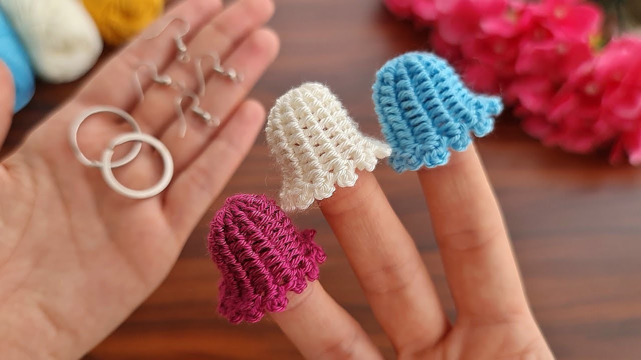 What does beautiful mean. a great crochet. Key chain,earrings and home decoration gift flower making